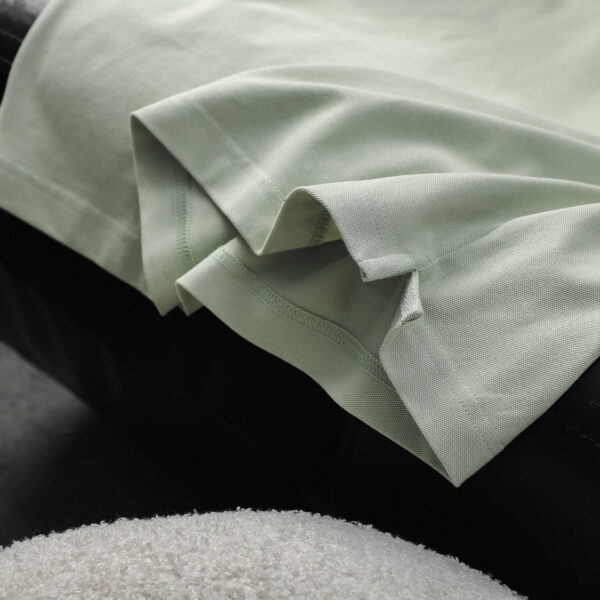 Elegant and Sophisticated Plain Polo Shirt with Striped Trim and Chest Logo SOUWE002 - Image 3